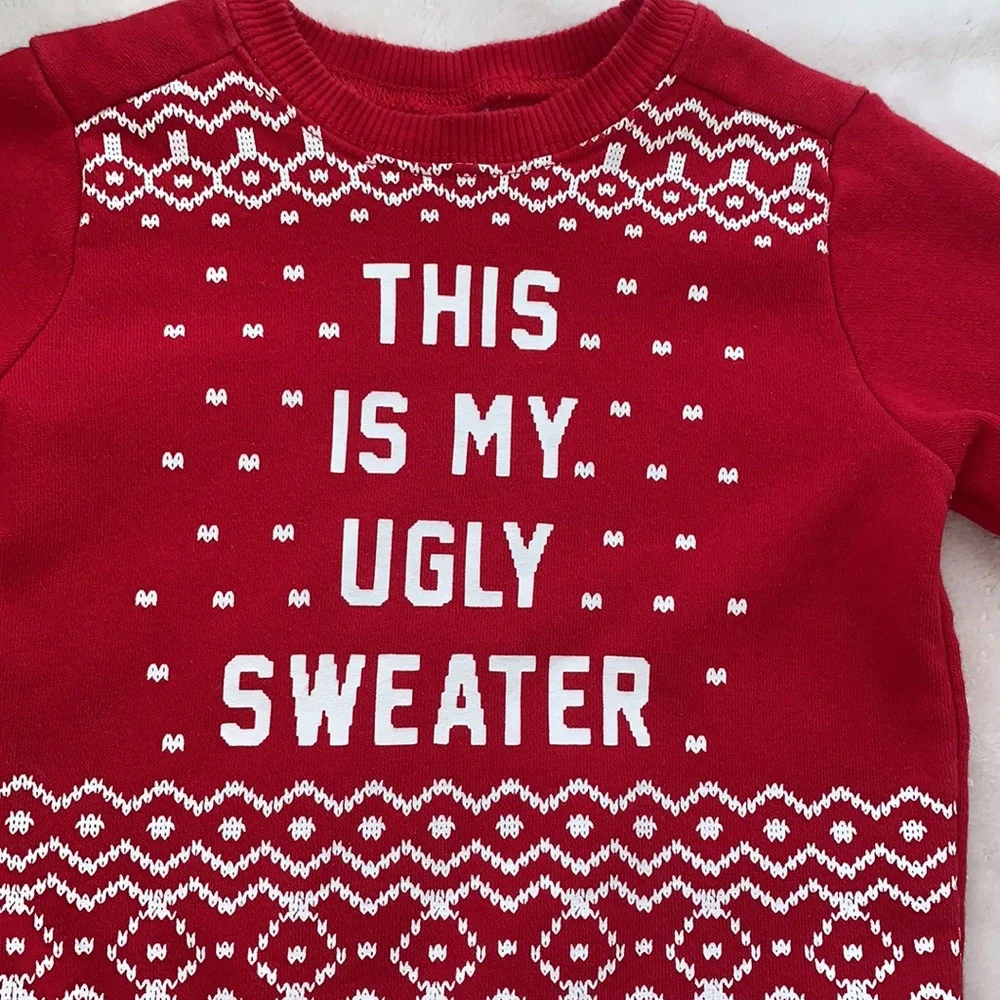 Carter’s Red Holiday Sweatshirt 6M Christmas EUC